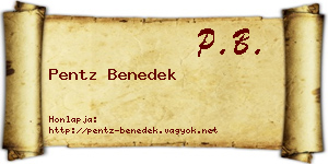 Pentz Benedek névjegykártya