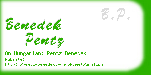 benedek pentz business card